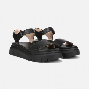 Naturalizer SOUL Poppi Wedge Sandal for Women Black QH12-2202H7