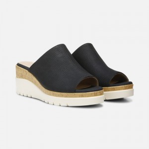 Naturalizer Soul Goodtimes Mule Wedge Sandal for Women Black ZZ44-9784B1