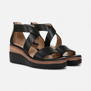 Naturalizer Soul Goodtimes Wedge Sandal for Women Black OT37-1277M1