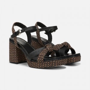 Naturalizer 27 EDIT Peyton Platform Sandal for Women Black / Brown YM24-9314I2