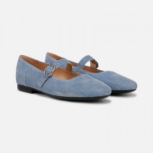 Naturalizer Kelly Mary Jane Flat for Women Blue PU90-6820W6