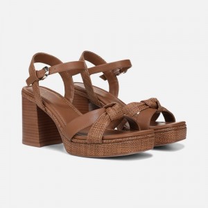 Naturalizer 27 EDIT Peyton Platform Sandal for Women Brown GK97-9877H7