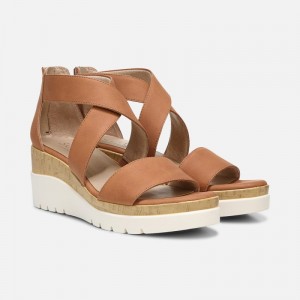 Naturalizer Soul Goodtimes Wedge Sandal for Women Brown LF41-9431M8