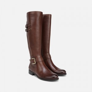 Naturalizer Jessie Wide Calf Knee High Boot for Women Chocolate UV72-1072T4