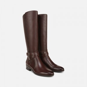 Naturalizer Rena Wide Calf Riding Boot for Women Chocolate / Brown OA69-7649B8