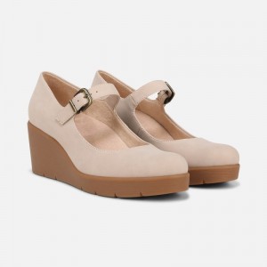 Naturalizer SOUL Adore Mary Jane Wedge for Women Cream QN88-0138A2