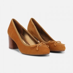Naturalizer Sienna Block Heel Pump for Women Dark Yellow RN15-5045K3