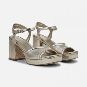 Naturalizer 27 EDIT Paloma Platform Sandal for Women Gold PB78-1278J6