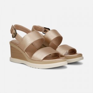 Naturalizer SOUL Livia Wedge Sandal for Women Gold ZC03-0743K9