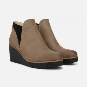 Naturalizer SOUL Affirm Weather Resistant Ankle Booties for Women Grey Brown JI26-2666G3
