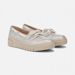 Naturalizer SOUL Tia Boat Shoe for Women Light Gold Metallic IR74-3654J7