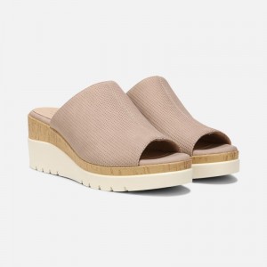 Naturalizer Soul Goodtimes Mule Wedge Sandal for Women Light Grey Brown GV32-8942B3