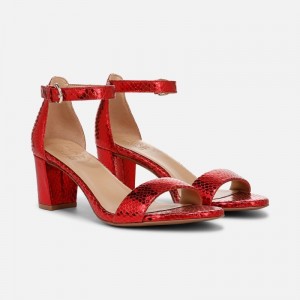 Naturalizer Limited Edition Vera Dress Sandal for Women Red Metallic / Snake RZ33-8893T9