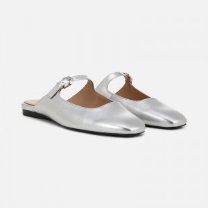 Naturalizer Apple Mary Jane Mule for Women Silver MC93-9393C3