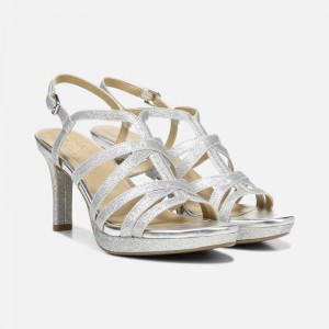 Naturalizer Baylor Dress Sandal for Women Silver FN53-2553B7