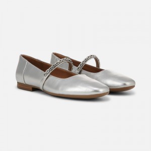 Naturalizer Kelly Chain Mary Jane Flat for Women Silver CB24-1434Z4