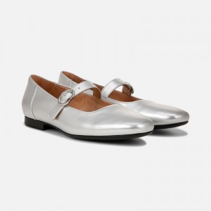 Naturalizer Kelly Mary Jane Flat for Women Silver XG42-3792D8