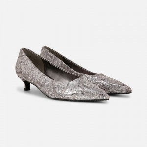 Naturalizer Natalia Kitten Heel for Women Silver / Snake CJ26-1046R4
